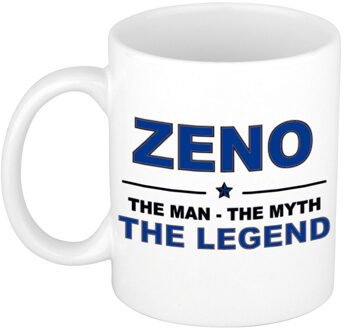 Naam cadeau mok/ beker Zeno The man, The myth the legend 300 ml - Naam mokken Multikleur