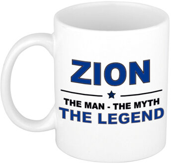 Naam cadeau mok/ beker Zion The man, The myth the legend 300 ml - Naam mokken Multikleur