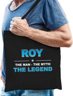 Naam Roy The Man, The myth the legend tasje zwart - Cadeau boodschappentasje - Feest Boodschappentassen