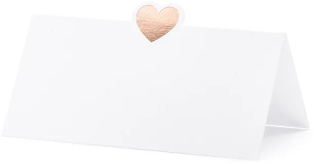 Naamkaartje Bruiloft Hart Rosé Goud (10st) Multikleur - Print