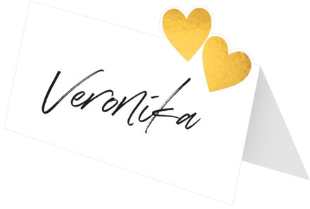 Naamkaartjes Bruiloft Papier (8st) Wit - Transparant, Blond- Goudblond, Goud - Brons