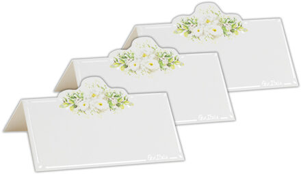 Naamkaartjes/plaatskaartjes - bruiloft - groen/zilver - 24x stuks - 10 x 5 cm