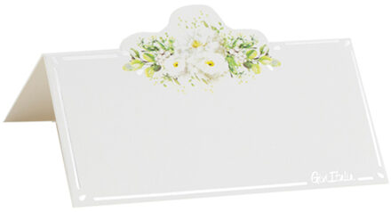 Naamkaartjes/plaatskaartjes - bruiloft - groen/zilver - 8x stuks - 10 x 5 cm