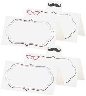 Naamkaartjes/plaatskaartjes - bruiloft - wit - Ladys and Gents - 20x stuks - 10 x 5 cm