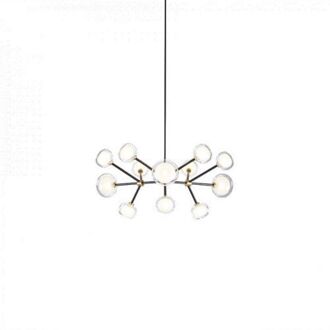 Nabila 12 Hanglamp - Zwart - Messing