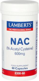 NAC (N-Acetyl Cysteïne) 600 mg - 60 capsules - Aminozuren - Voedingssupplement