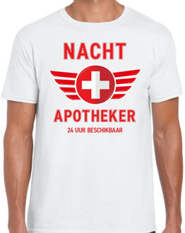 Nacht apotheker drugs verkleed t-shirt wit voor heren M