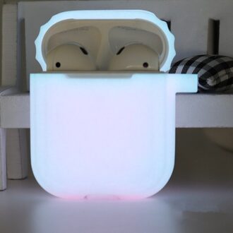 Nacht Tl Lichtgevende Oortelefoon Case Voor Airpods 1/2 Bluetooth Draadloze Koptelefoon Beschermhoes Voor Air Pods Cover roze