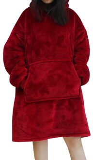 Nacht Vrouwelijke Winter Nachtjapon Gown Dikke Warme Vrouwen Nachtkleding Nachtkleding Comfortabele Lange Gewaad rood