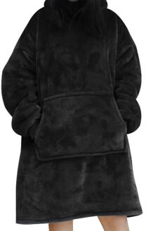 Nacht Vrouwelijke Winter Nachtjapon Gown Dikke Warme Vrouwen Nachtkleding Nachtkleding Comfortabele Lange Gewaad zwart