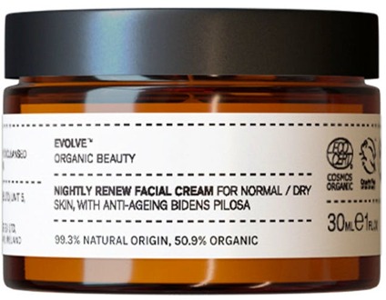 Nachtcrème Evolve Organic Beauty Nightly Renew Facial Cream 30 ml