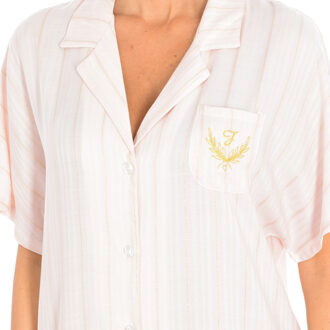 Nachtjapon Feyza 4086 met korte mouwen Roze