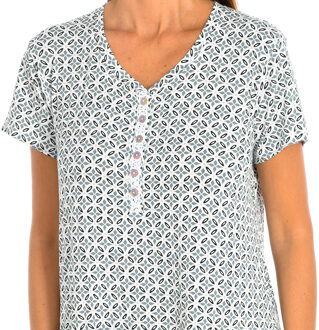 Nachtjapon met korte mouwen voor dames JJBDH0811 Wit