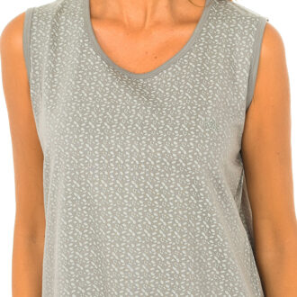 Nachtjapon met ronde hals en riem KL45177 Grijs - S