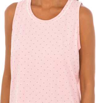 Nachtjapon met ronde hals en riem KL45214 Roze - L