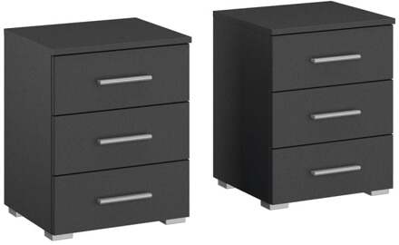 Nachtkastje Bart Grijs metallic set van 2