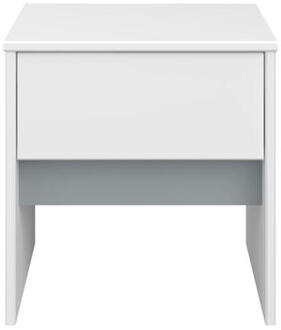 Nachtkastje Bobby - 1 Lade - Spaanplaat - Wit - 33.3x39.7x41.3 Cm