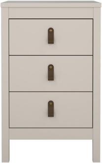 Nachtkastje Madeira - 3 Lades - Greige - Spaanplaat - Grijs#Beige - 38.4x43.8x70.1 Cm