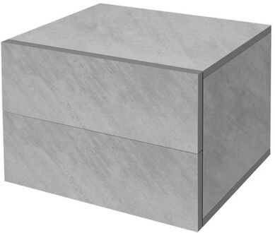 Nachtkastje met twee laden 42x29x30 cm Grijs/Concrete look ML Design