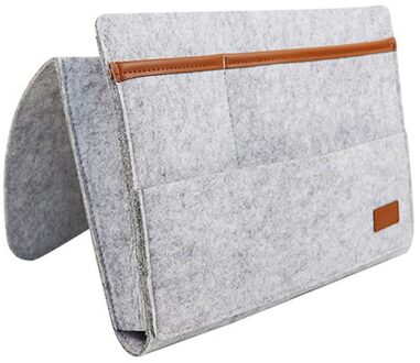 Nachtkastje Opbergtas Vilt Opknoping Organizer Met Binnenzakken Voor Slaapkamer Dorm SLC88 licht grijs