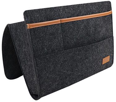 Nachtkastje Opbergtas Vilt Opknoping Organizer Met Binnenzakken Voor Slaapkamer Dorm Wxv donker grijs