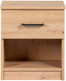 Nachtkastje Sena - 1 Lade - Eikenkleur - Spaanplaat - Bruin - 41x32x47.3 Cm