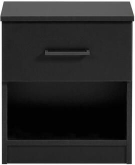 Nachtkastje Sena - 1 Lade - Spaanplaat - Zwart - 41x32x47.3 Cm