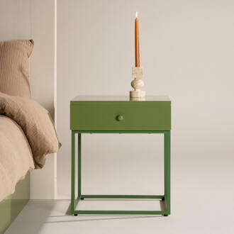 Nachtkastje 'Shaune' Met 1 lade, kleur Groen
