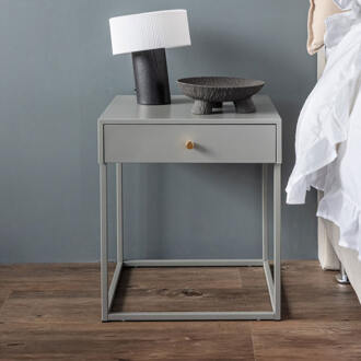 Nachtkastje 'Shaune' Met 1 lade, kleur Lichtgrijs