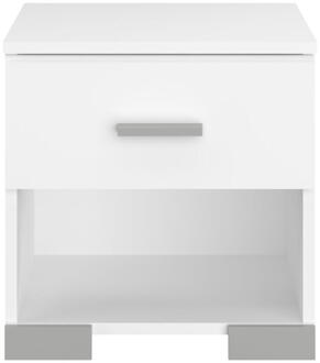 Nachtkastje Timo - 1 Lade - Spaanplaat - Wit - 32.7x39.5x40.6 Cm