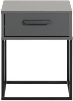 Nachtkastje Tokio - 1 Lade - Antraciet - Spaanplaat - Grijs - 38.5x40x51.7 Cm