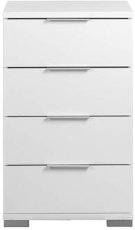 Nachtkastje Valencia - 4 Lades - Spaanplaat - Wit - 42x46x79 Cm