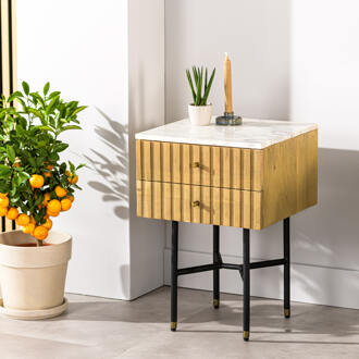 Nachtkastje 'Yono' Acaciahout, 40 x 40cm, kleur Naturel