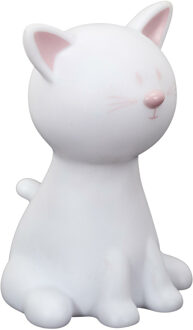 Nachtlampje Led - kat/poes - RGB kleuren - wit - 19 cm