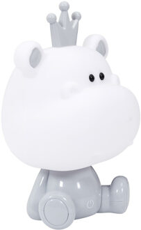 Nachtlampje Led - nijlpaard - RGB kleuren - wit - 15 cm - kinderkamer