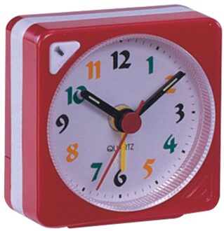 Nachtlampje Mini Non Tikkende Slaapkamer Snooze Reizen Plastic Batterij Operated Home Decoratie Desktop Wekker Rood