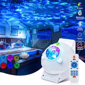 Nachtlampje Projector Led Light Star Music Projectoren Met Bluetooth Speaker Wave Galaxy Projector Voor Kid Adult Plafond Slaapkamer wit