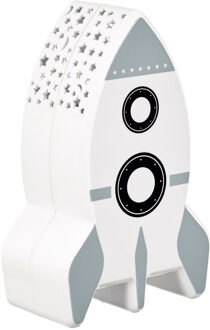 Nachtlampje - Raket met muurprojectie - aan/uit knop - 15 cm