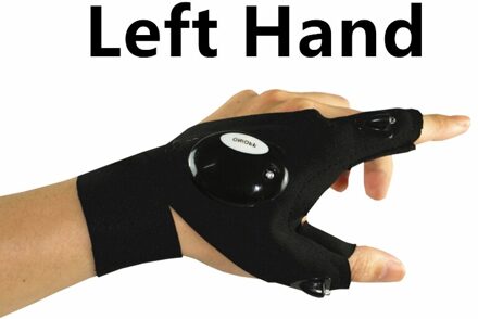 Nachtlampje Waterdichte Vissen Handschoenen Met Led Zaklamp Rescue Gereedschap Outdoor Gear Fietsen Praktische Duurzame Vingerloze Handschoenen links hand