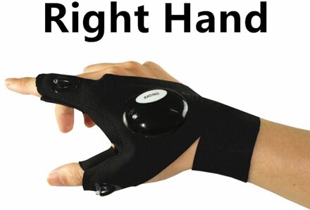 Nachtlampje Waterdichte Vissen Handschoenen Met Led Zaklamp Rescue Gereedschap Outdoor Gear Fietsen Praktische Duurzame Vingerloze Handschoenen rechtsaf hand
