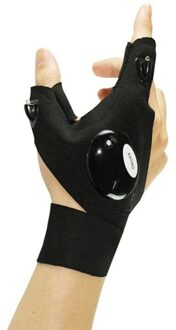 Nachtlampje Waterdichte Vissen Handschoenen Met Led Zaklamp Rescue Gereedschap Outdoor Gear Fietsen Praktische Duurzame Vingerloze Handschoenen zwart