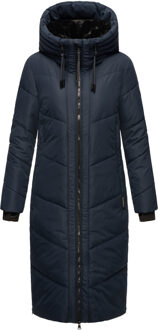 Nadaree dames winterjas – lang, warm & met capuchon Blauw - S