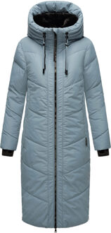 Nadaree dames winterjas – lang, warm & met capuchon Blauw - XS