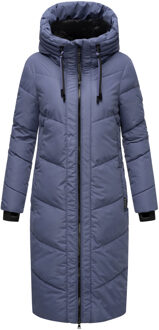 Nadaree dames winterjas – lang, warm & met capuchon Blauw - XS