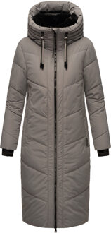 Nadaree dames winterjas – lang, warm & met capuchon Grijs - S