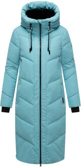 Nadaree dames winterjas – lang, warm & met capuchon Hemelsblauw - S