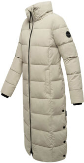 Nadeshikoo dames winterjas – lang, warm & met capuchon Grijs - 3XL