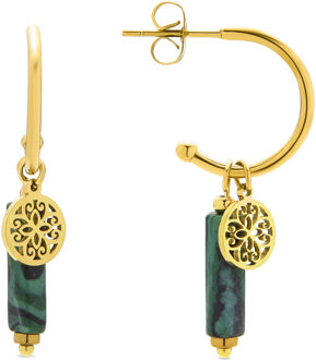 Nadu oorbellen 18k goud afwerking Groen