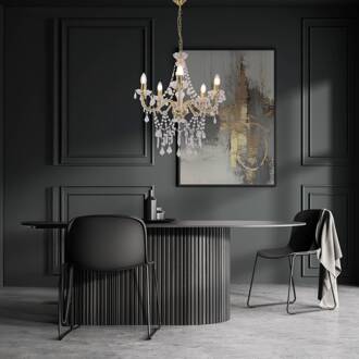 Näve Cecilia kroonluchter, goud, ijzer/acryl, Ø 52 cm, 5-lamps. goud, helder