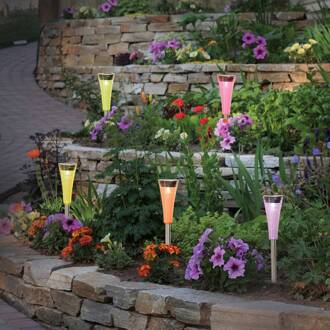 Näve Colorato - kleurrijke LED grondspies, set van 5 oranje, geel, groen, roze, paars